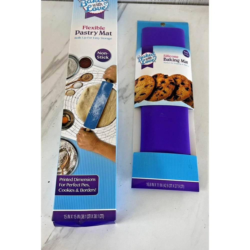 Pastry‎ Mat For Cookies Pastries Biscuits AND Silicone Baking Mat Non-Stick BxM